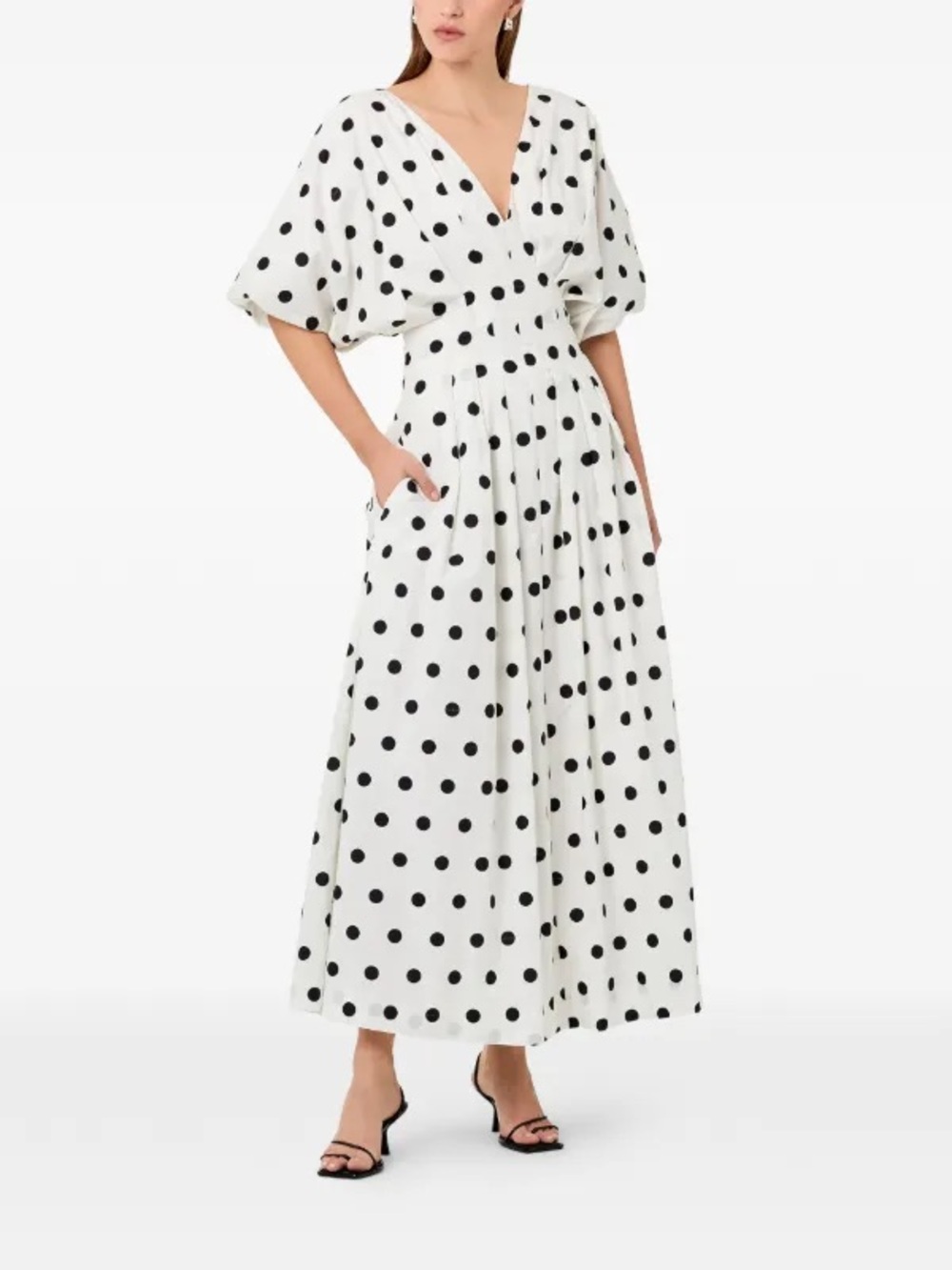 Nicholas white with black polka dot
Vicky Midi Dress size 6‎ NWT